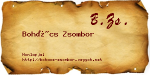Bohács Zsombor névjegykártya